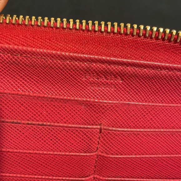 Prada Scarlet Red Zip-Around Wallet - Picture 12 of 15